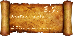 Baumfeld Fulvia névjegykártya
